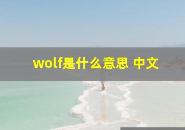 wolf是什么意思 中文